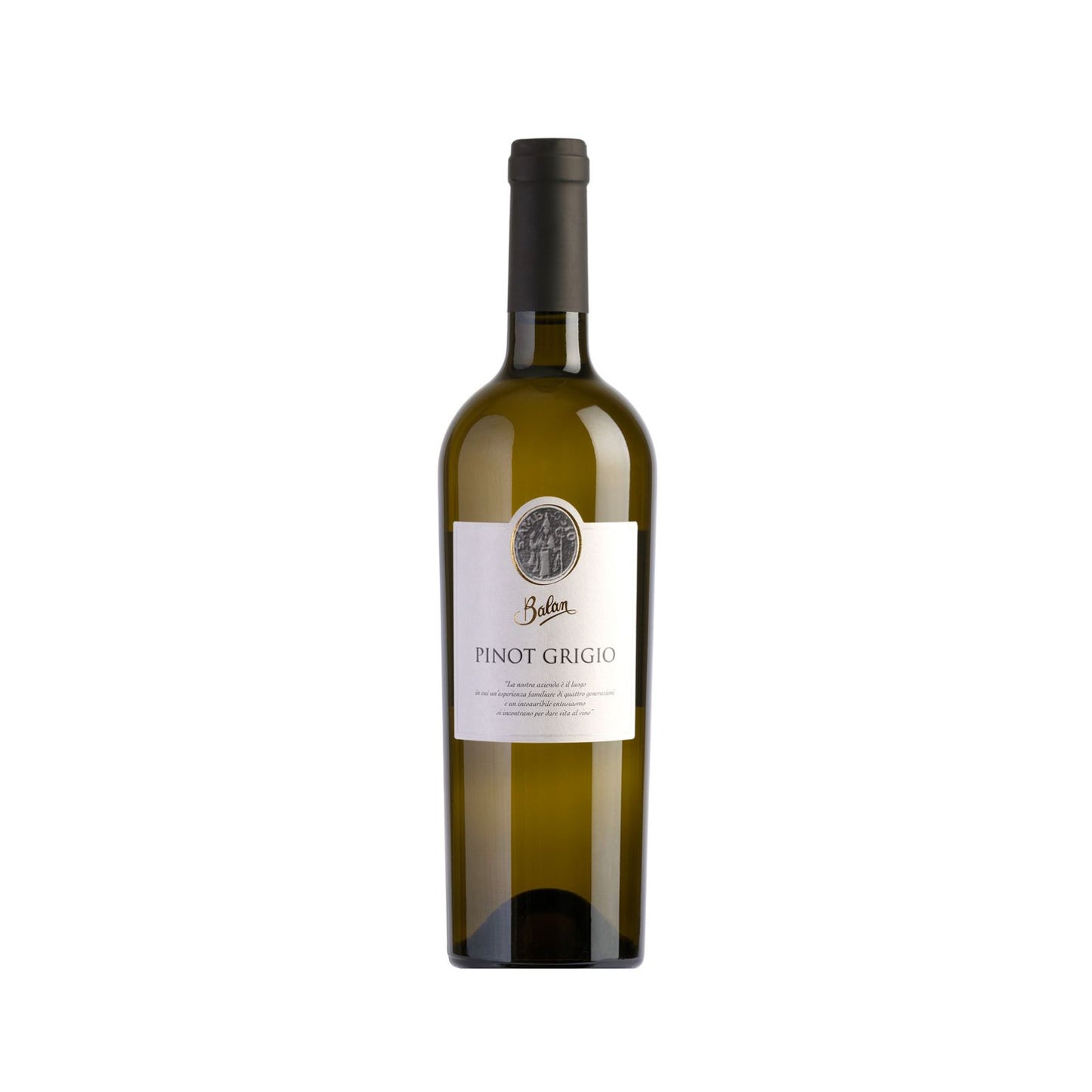 Bottiglia di Pinot Grigio DOC Venezia dell'Azienda Agricola Balan.