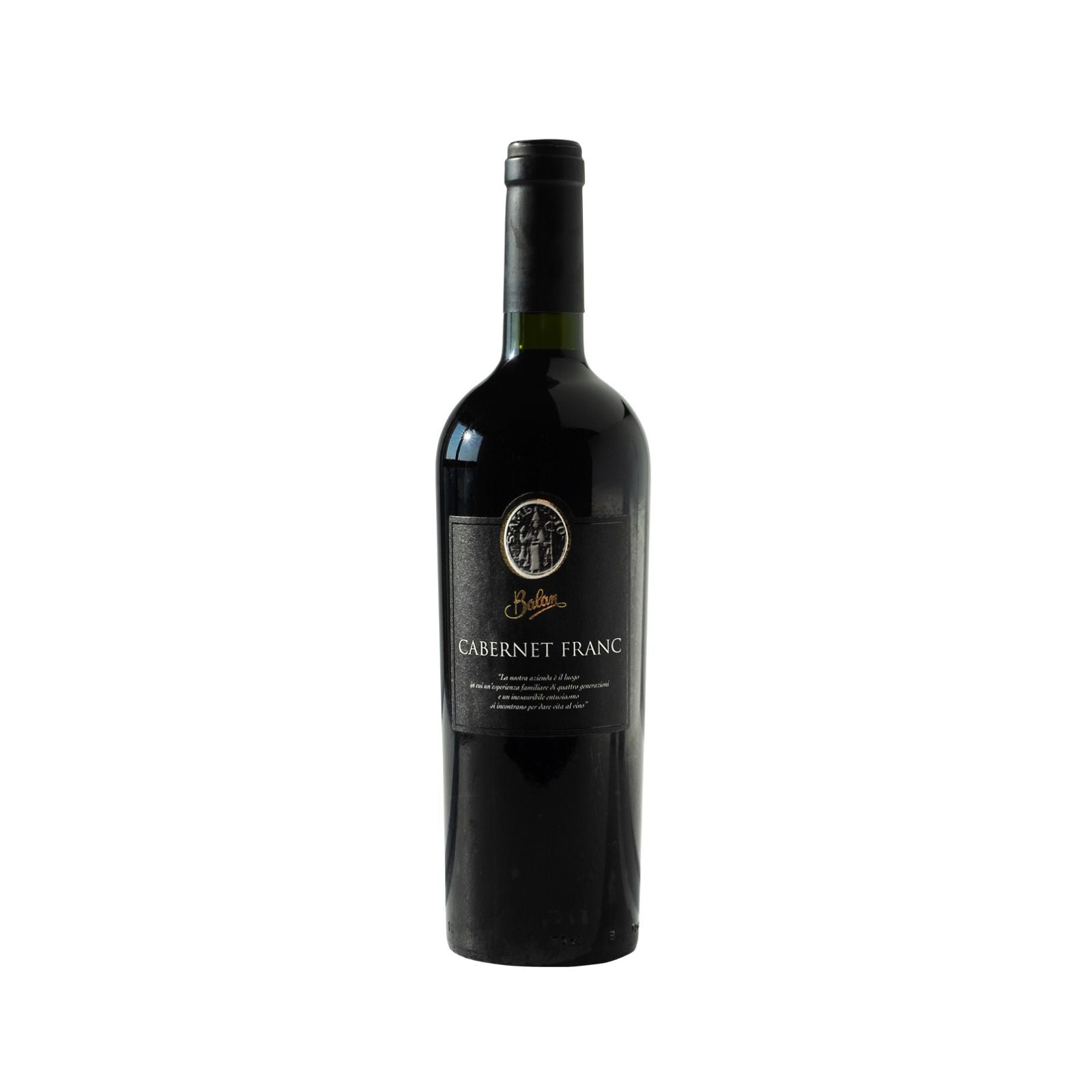 Bottiglia di Cabernet Franc Veneto IGT dell'Azienda Agricola Balan.