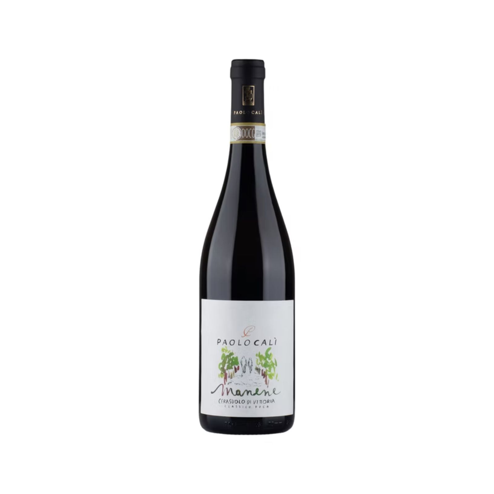 Bottiglia di Cerasuolo di Vittoria da uve di Nero d'Avola e Frappato dell'azienda Paolo Cal