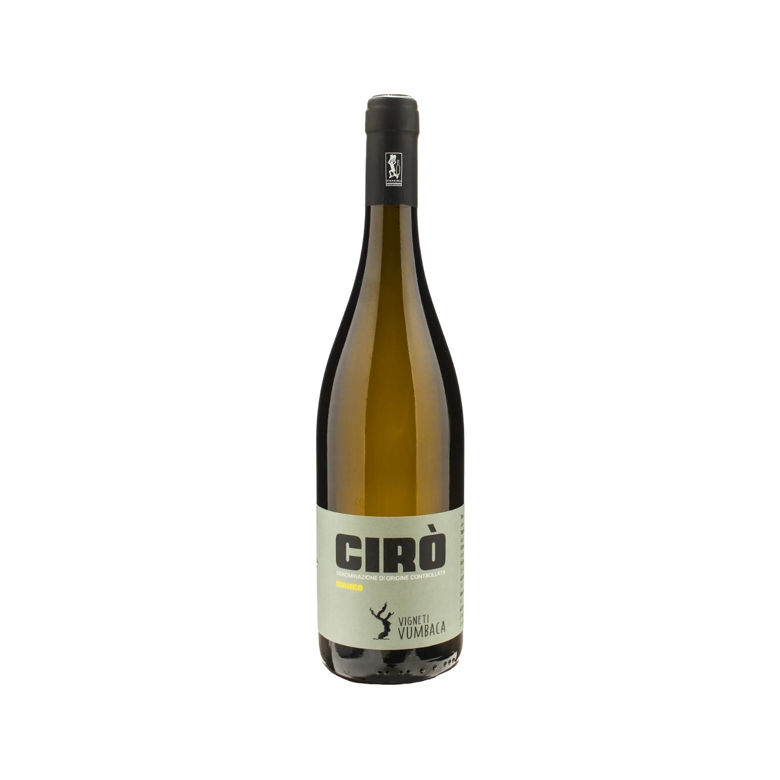 Bottiglia di Cirò Bianco dell'azienda Vigneti Vumbaca