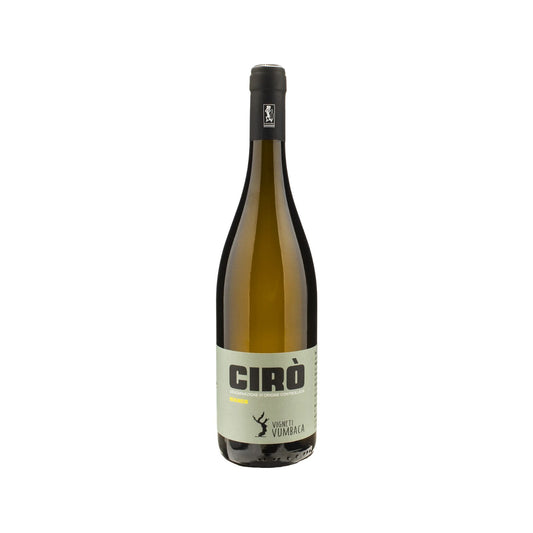 Bottiglia di Cirò Bianco dell'azienda Vigneti Vumbaca