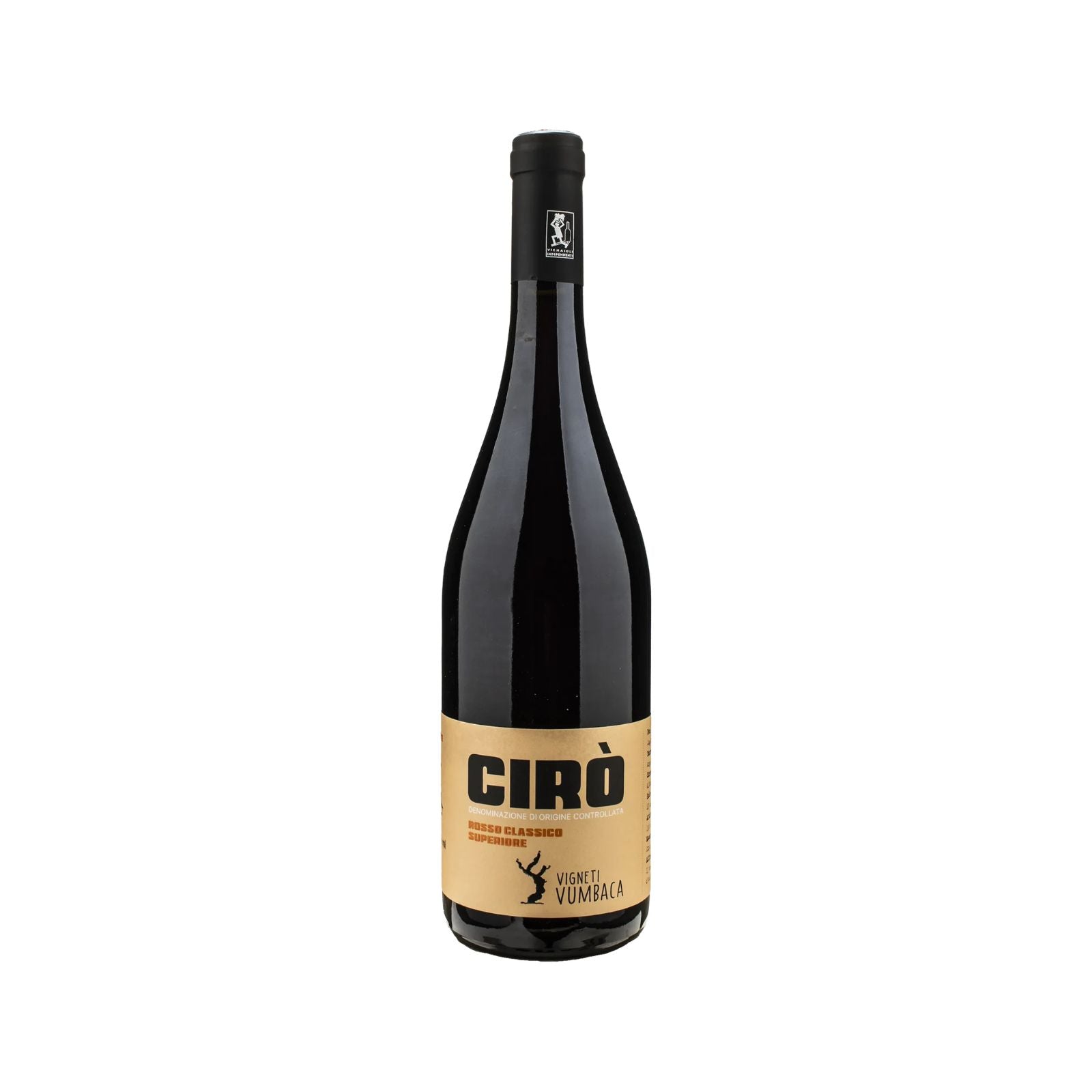 Bottiglia di Cirò Rosso Classico Superiore azienda Vigneti Vumbaca