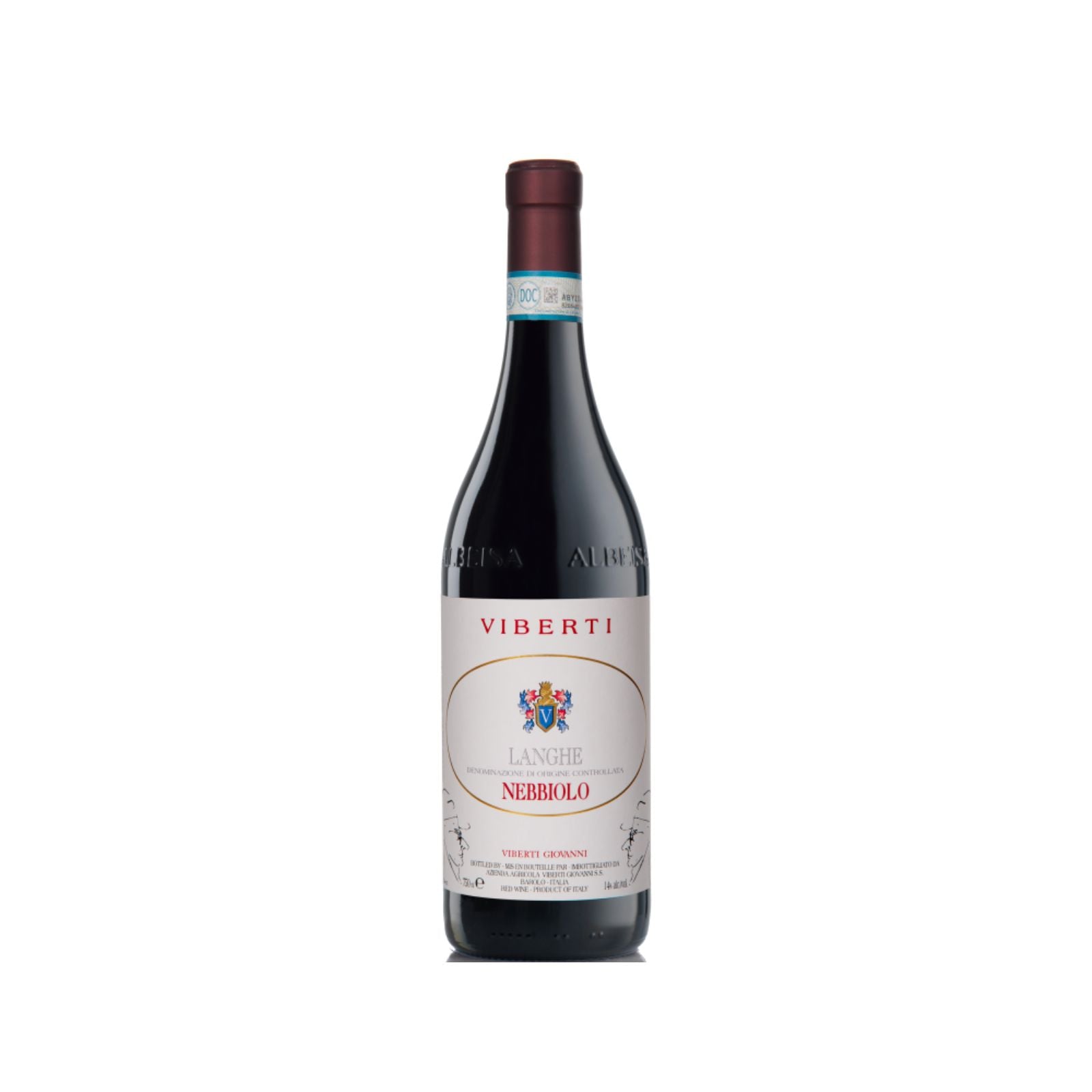 Bottiglia di Nebbiolo langhe DOC della cantina Viberti Giovanni