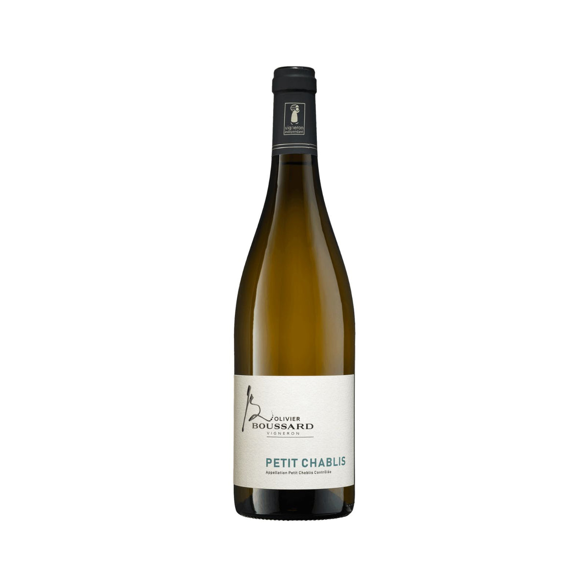 Bottiglia di Petit Chablis da uve Chardonnay del Domaine Boussard