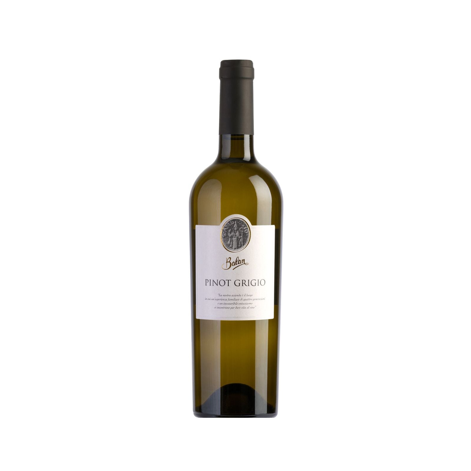Bottiglia di Pinot Grigio DOC Venezia dell'Azienda Agricola Balan.