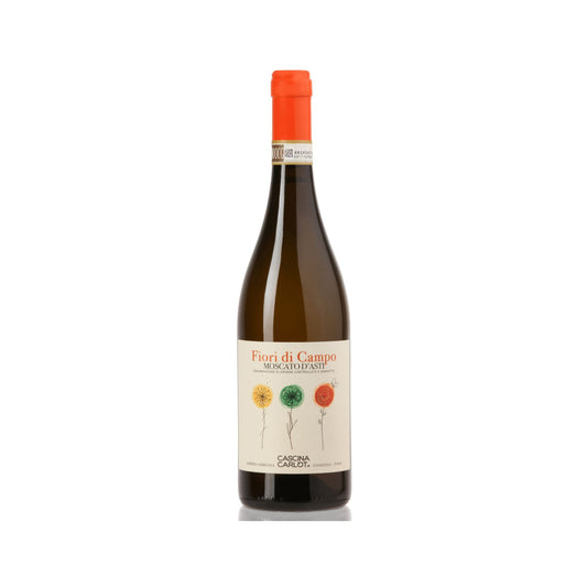 Bottiglia di Fiori di Campo Moscato d'Asti DOCG di Cascina Carlot.