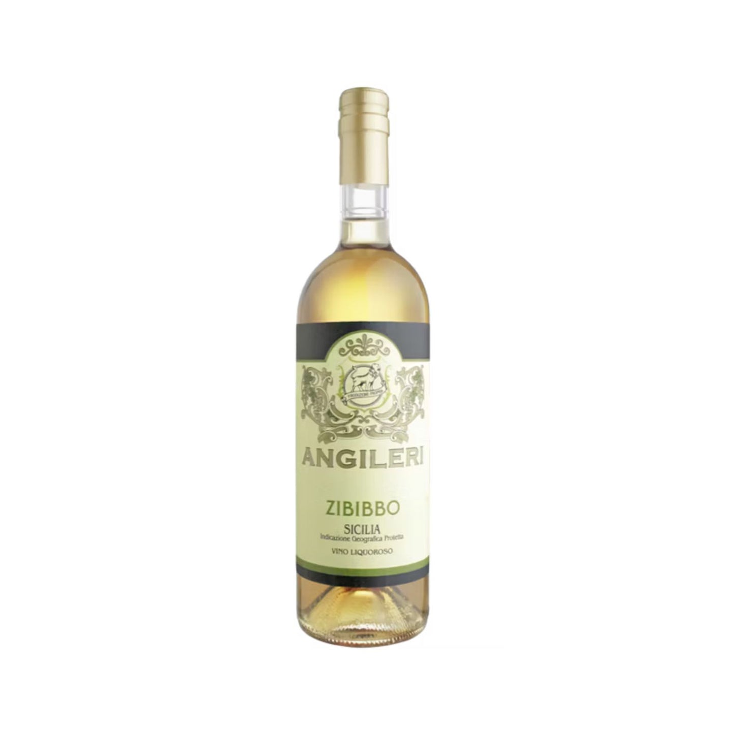 Bottiglia di Zibibbo Vino Liquoroso Sicilia IGT Angileri di Alagna Vini.