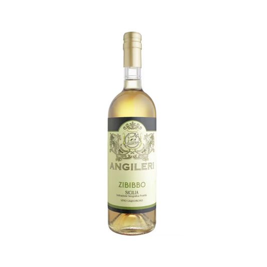 Bottiglia di Zibibbo Vino Liquoroso Sicilia IGT Angileri di Alagna Vini.